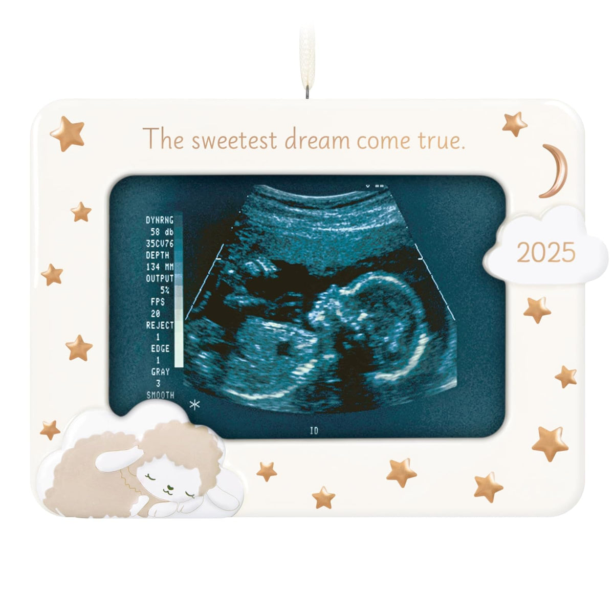 Hallmark - Adorno de Navidad 2025 con diseño de recuerdo de Sweetest Dream Come True 2025, porcelana, regalos para bebés