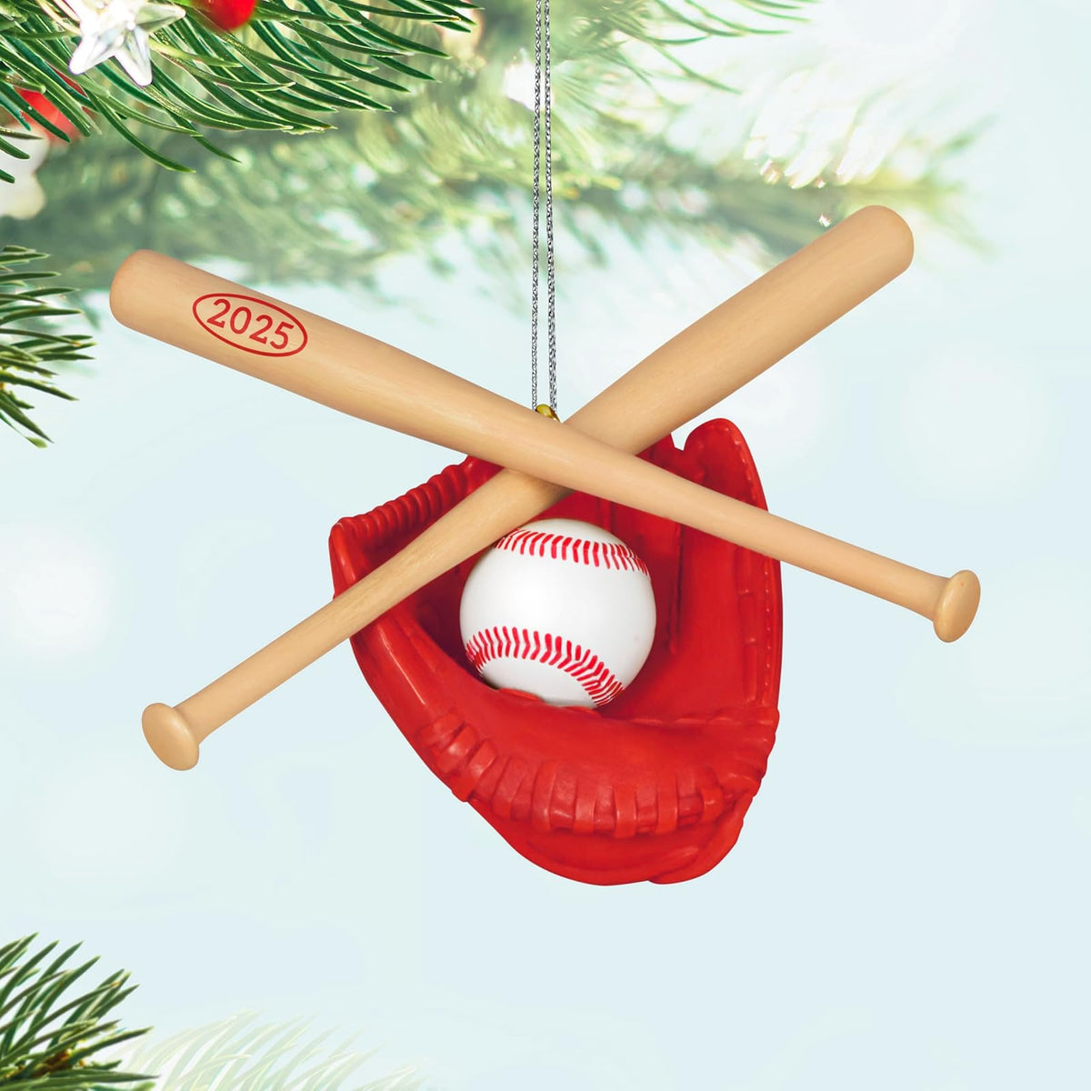 Hallmark - Adorno navideño de Recuerdo 2025, Estrella de béisbol 2025, Regalos para fanáticos de los Deportes