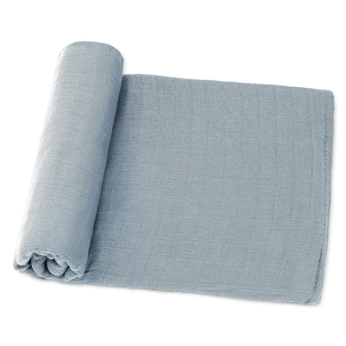 Comfy Cubs Manta de Muselina para Envolver Bebé, 119x119 cm - Azul pacífico