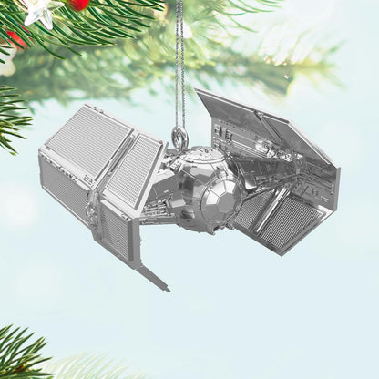 Hallmark - Mini Adorno de Navidad de 0.75 Pulgadas 2025, Star Wars Darth Vader's Tie Fighter, Regalos para Fans de Star Wars