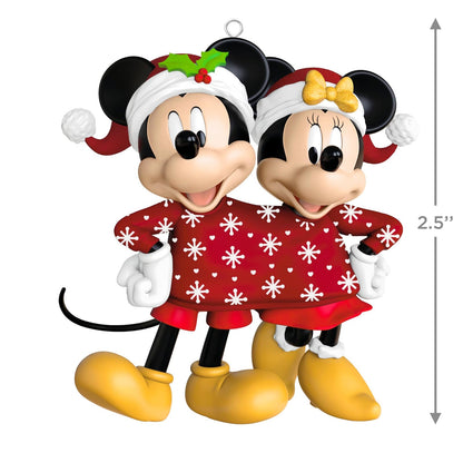 Hallmark - Adorno navideño de Recuerdo 2025, Disney Mickey y Minnie Sweethearts, Regalos para Fans de Disney