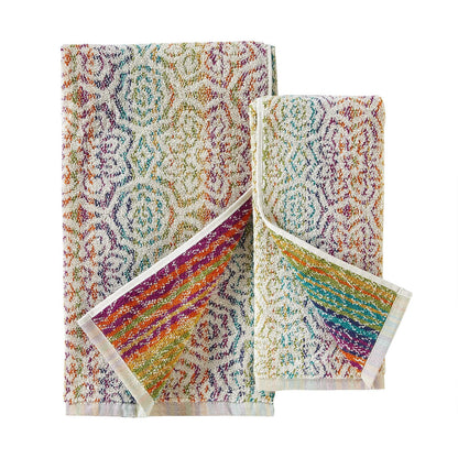 SKL Home - Toalla de baño Rhapsody, 100% algodón, Multicolor | Peso de 550 g/m². Calidad de nivel de spa. tela suave y absorbente. Patrón jacquard reversible para 2 looks en 1.