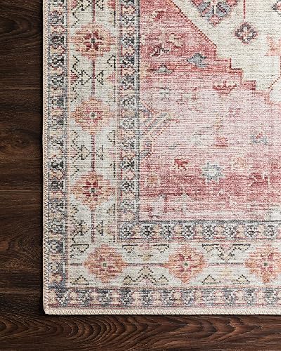 Loloi II Skye Collection SKY-02 Ivory/Berry 5'-0" x 7'-6" Area Rug
