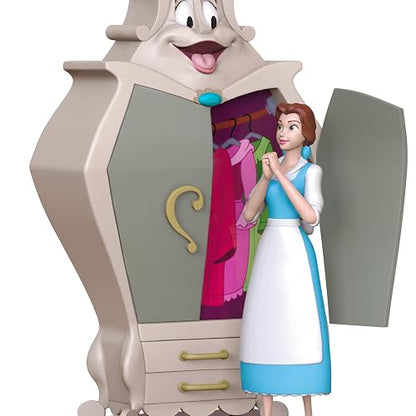 Hallmark - Adorno navideño de Recuerdo 2025, Disney Beauty and The Beast Belle con el clóset, Regalos para fanáticos de Disney