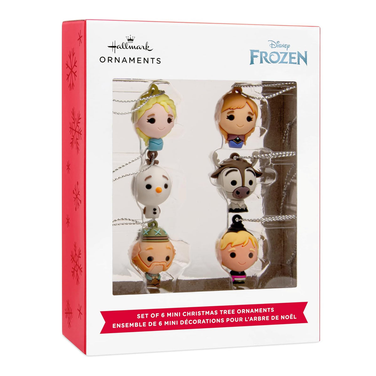 Hallmark - Mini Adornos de Navidad de Frozen de Disney, irrompibles, Juego de 6 Unidades, Regalos para Fans de Disney