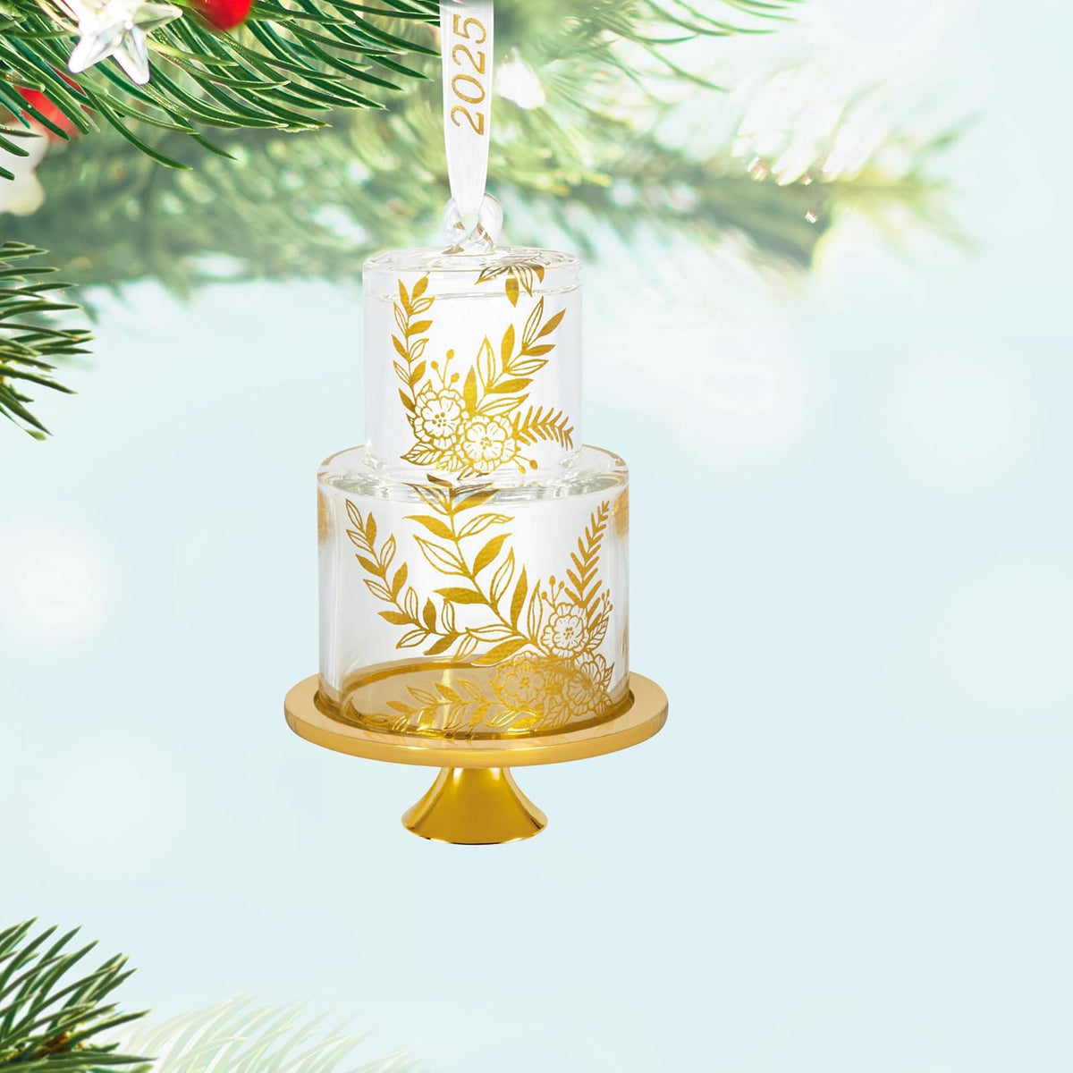 Hallmark - Adorno de Navidad 2025, Nuestro Dulce Comienzo 2025, Vidrio, Regalos de Boda