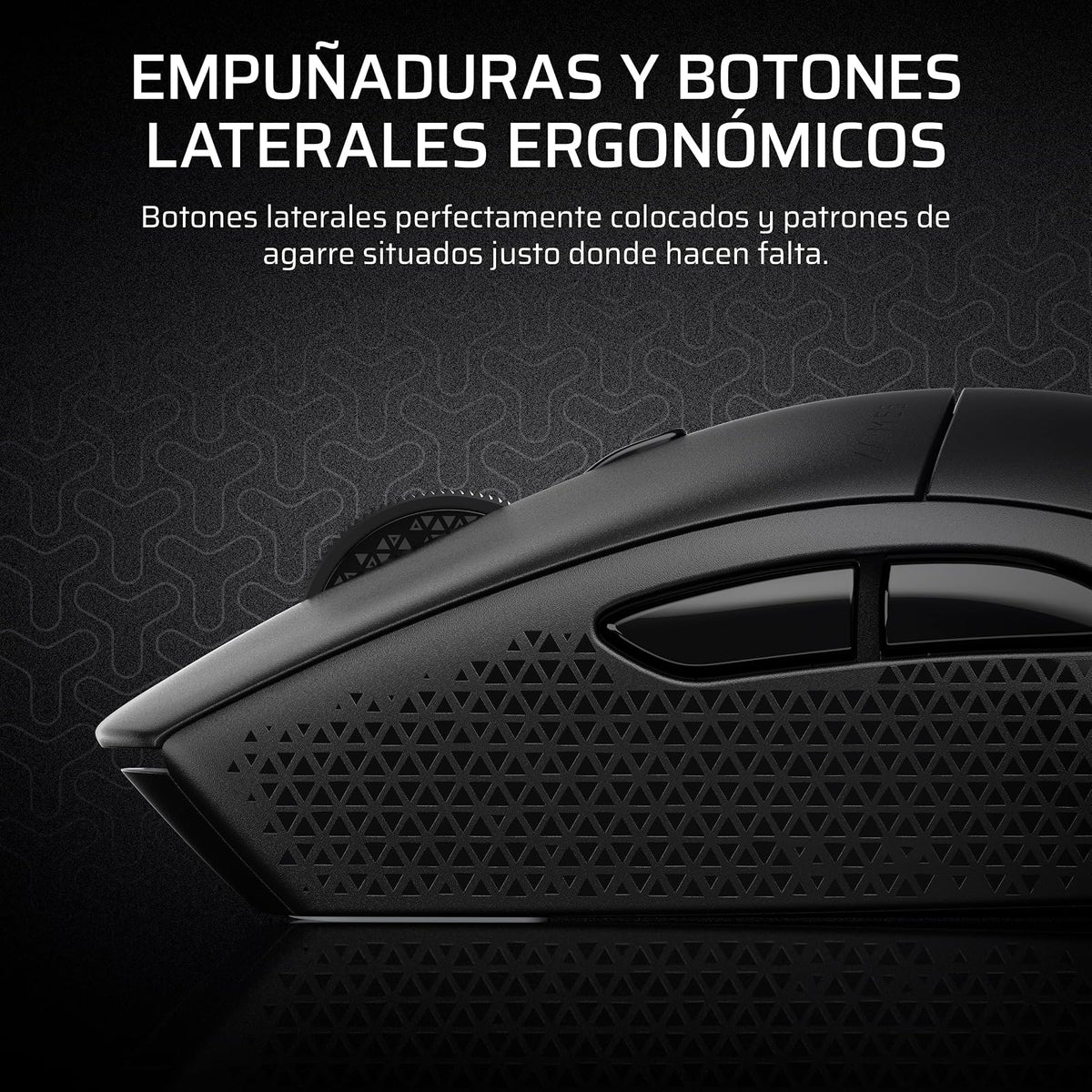 Corsair M55 Wireless Ratón Ligero para Juegos FPS – 2.4GHz & Bluetooth – 24,000 PPP – Batería de Larga Duración – Seis Botones Programables – Empuñaduras Laterales Texturizadas – Negro
