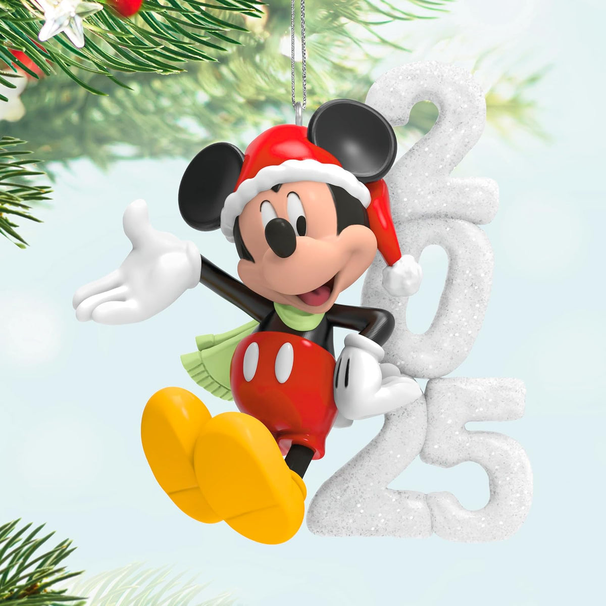 Hallmark - Adorno navideño de Recuerdo 2025, Disney Mickey Mouse A Year of Disney Magic