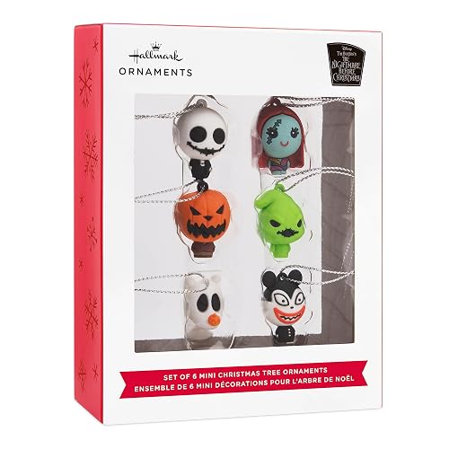 Hallmark Disney Tim Burton's The Nightmare Before Christmas Mini Adornos de Navidad, irrompibles, Juego de 6