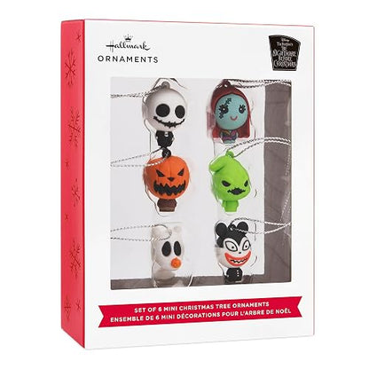 Hallmark Disney Tim Burton's The Nightmare Before Christmas Mini Adornos de Navidad, irrompibles, Juego de 6