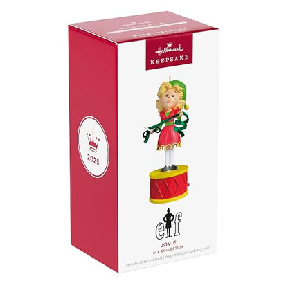 Hallmark - Adorno de Navidad 2025, colección Elf Jovie con luz y Sonido, Regalos de película de Navidad