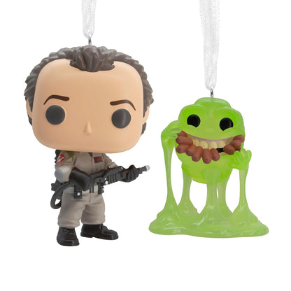 Hallmark Ghostbusters Peter Venkman & Slimer Funko Pop! Adornos de Navidad, Juego de 2, Regalos de Cultura Pop