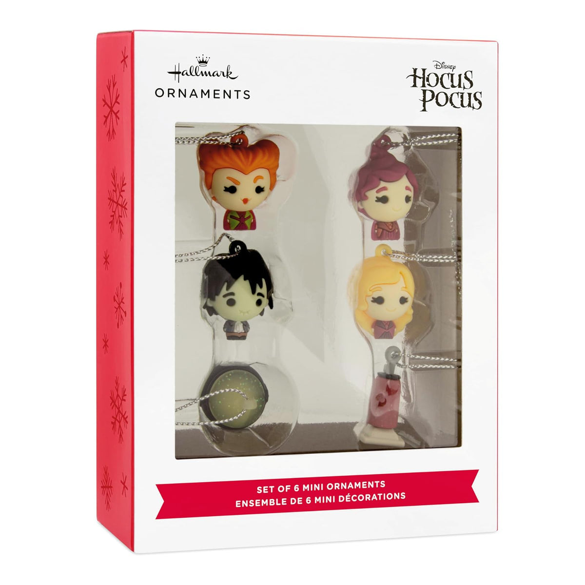 Hallmark Disney Hocus Pocus - Mini Adornos irrompibles, Juego de 6, Regalos para Fans de Disney