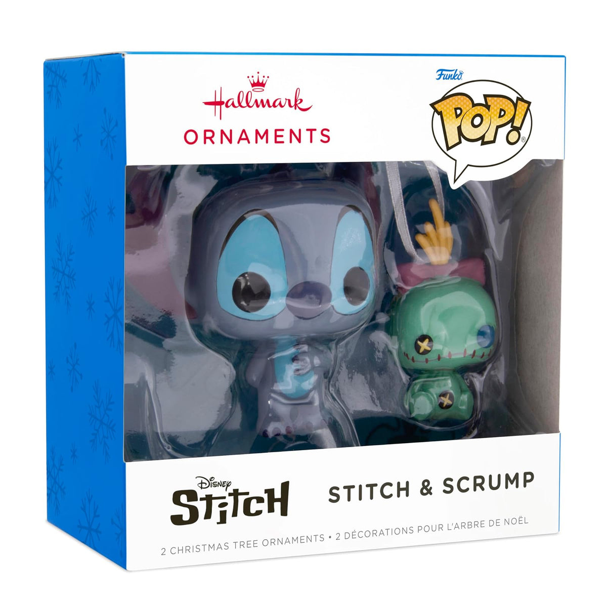 Hallmark Disney Stitch con Scrump Funko Pop! Adornos de Navidad, Juego de 2, Regalos de Cultura Pop