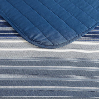 Nautica - Juego de edredón King de algodón Reversible con Fundas a Juego, Juego de Ropa de Cama para Todas Las Estaciones (Azul Coveside, King)