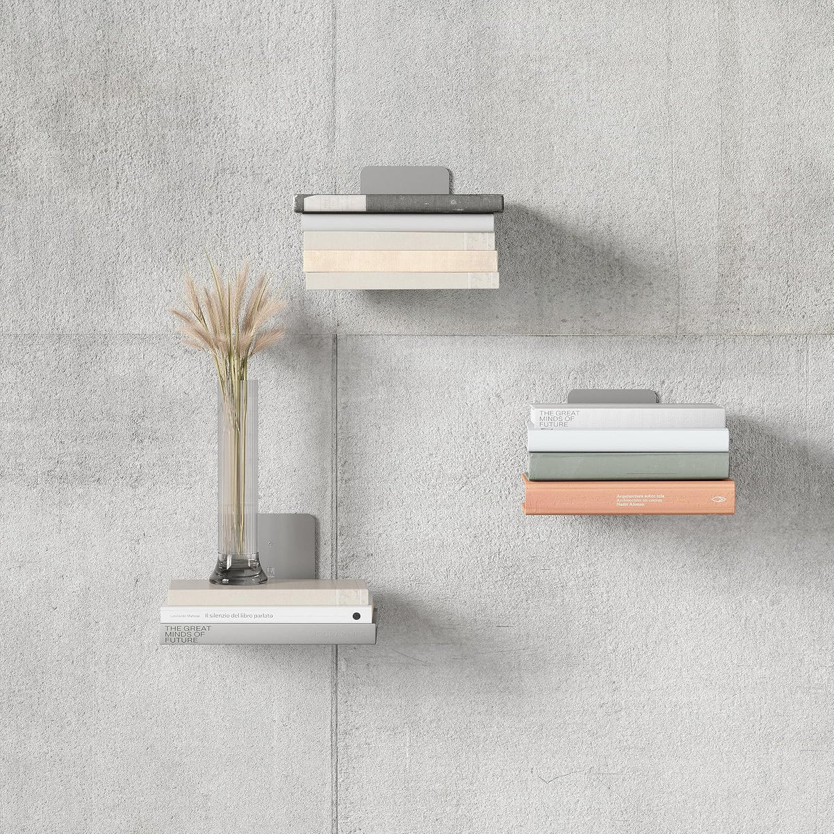 Umbra Conceal Shelf | Acero con recubrimiento en polvo, soporta 15 libras cada uno, muestra decoración o plantas, incluye accesorios de montaje